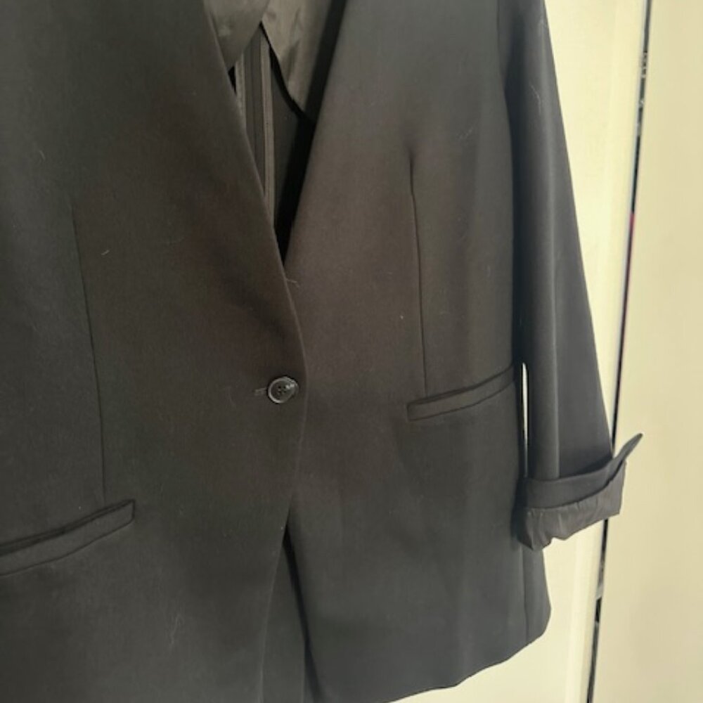 Spanx The Perfect Collarless Oversized Blazer Jacket #20384R-Black-Size Large